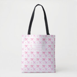 Bolso De Tela Estética femenina y coqueta con lazo rosa