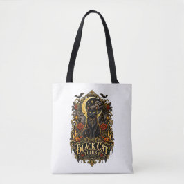 Bolso De Tela Estética gótica de club de gato negro vintage y br