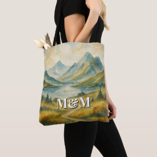 Bolso De Tela Estética Highlands de Escocia, Monograma Moderno