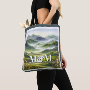 Bolso De Tela Estética Highlands de Escocia, Monograma Moderno