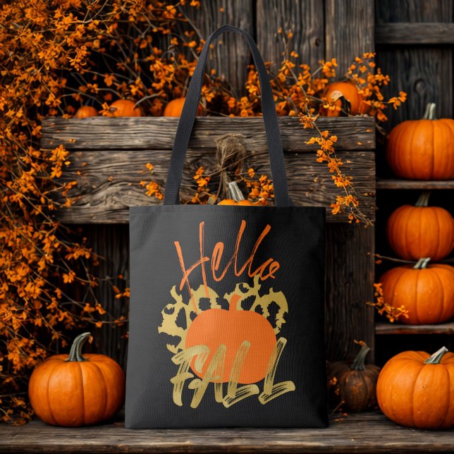 Bolso De Tela Estética Hola otoño Typografía estilosa negro (Subido por el creador)