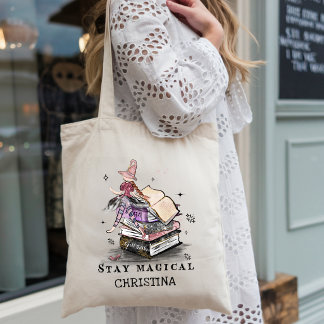 Bolso De Tela Estética mágica y caprichosa de bruja y ratón de b