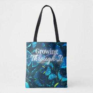 Bolso De Tela estética minimalista caprichosa de mariposa azul C