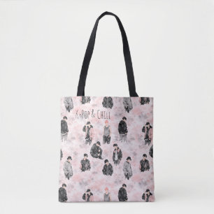 Bolso De Tela Estética Silueta Minimalista de K-Pop y Relajación