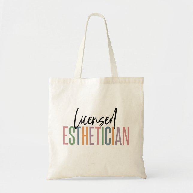 Bolso De Tela Esteticista esteticista con licencia cosmetólogo (Frente)
