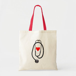 Bolso De Tela Estetioscopio y corazón