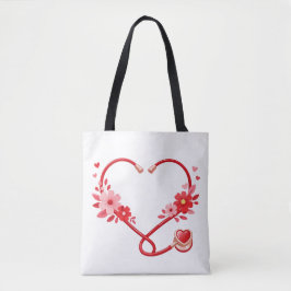 Bolso De Tela Estetoscopio de enfermera floral