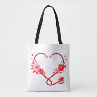 Bolso De Tela Estetoscopio de enfermera floral