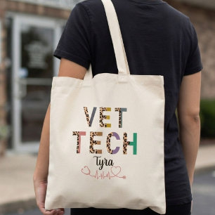 Bolso De Tela Estetoscopio de técnico veterinario con estampado