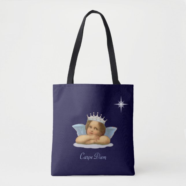 Bolso De Tela Estil Real Rafael Querubín en Azul Marino (Anverso)