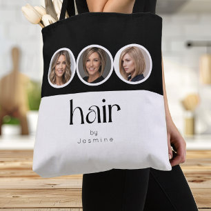 Bolso De Tela Estilista de cabello negro y blanco 3 foto promoci