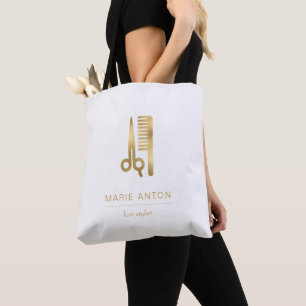 Bolso De Tela Estilista de Pelo Tijeras Chic Oro Peine