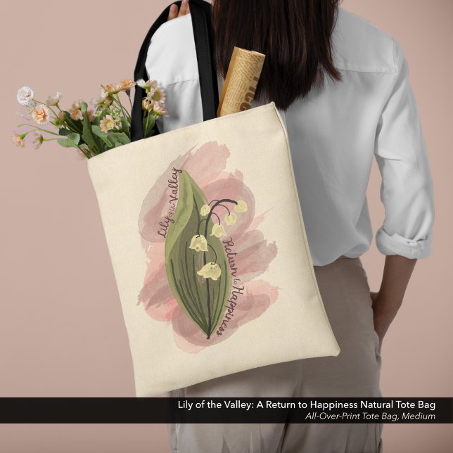 Bolso De Tela Estilo acuático de Lily of Valley Happiness (Lily of the Valley: A Return to Happiness Natural Tote Bag)