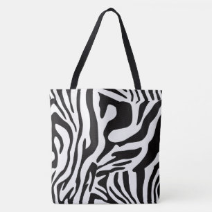 Bolso De Tela Estilo de cebra blanco y negro de animación