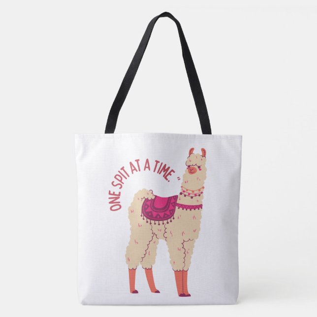 BOLSO DE TELA ESTILO DE CITA DE LLAMA (Anverso)
