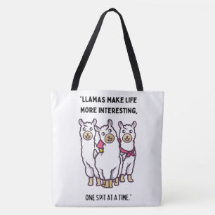 BOLSO DE TELA ESTILO DE CITA DE LLAMA