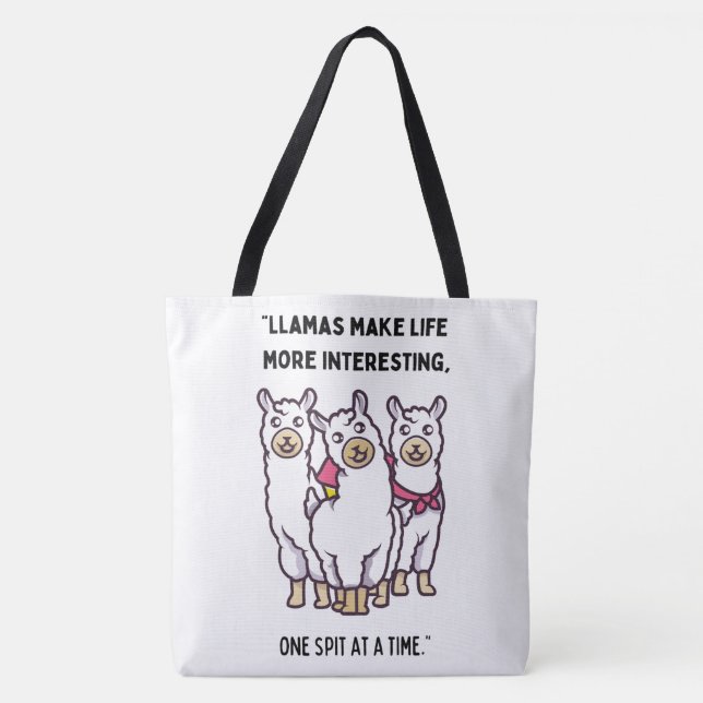 BOLSO DE TELA ESTILO DE CITA DE LLAMA (Anverso)