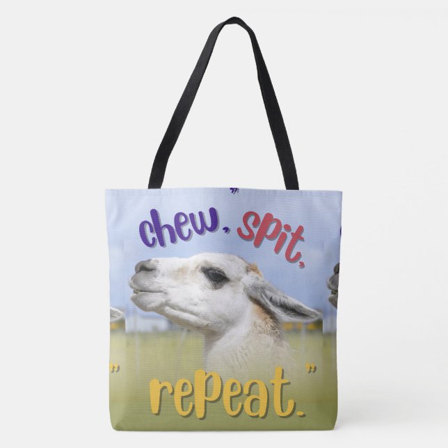 BOLSO DE TELA ESTILO DE CITA DE LLAMA (Anverso)