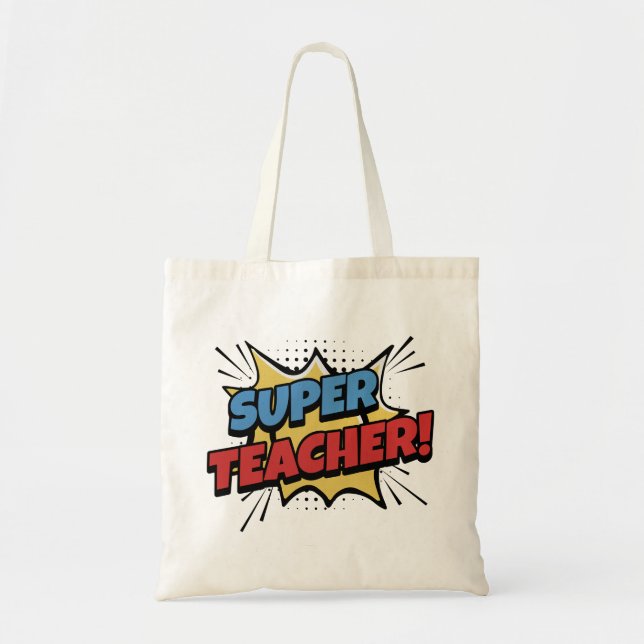 Bolso De Tela Estilo de Cómic de Super Maestro (Frente)