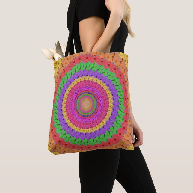 Bolso De Tela Estilo de crochet amarillo para bolas de manala - (Detalle)