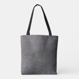 Bolso De Tela Estilo de cuero, impresión de cuero negra gris