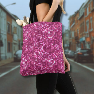 Bolso De Tela Estilo de Disco Rosa Caliente Cuadrado de San Vale