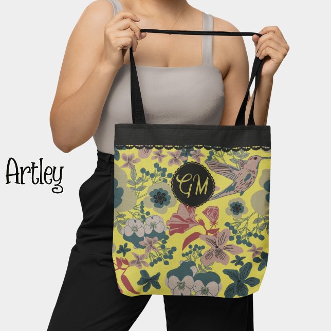 Bolso De Tela Estilo de época William Morris Hummingbird Botánic (Subido por el creador)