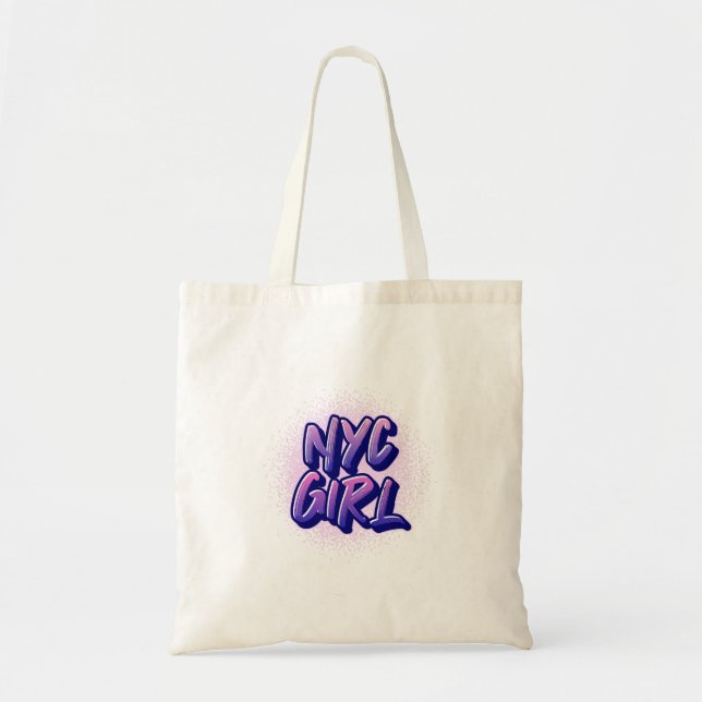 Bolso De Tela Estilo de graffiti Chica de NYC (Frente)