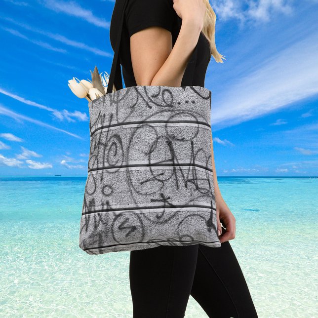 Bolso De Tela Estilo de graffiti urbano monocromático (Subido por el creador)