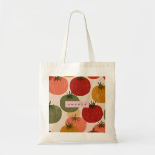 Bolso De Tela Estilo de Jardín de Tomate Retro Personalizado
