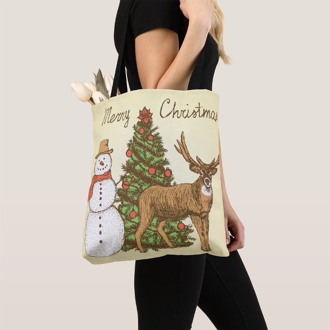 Bolso De Tela Estilo de la cosecha Feliz Navidad (Subido por el creador)