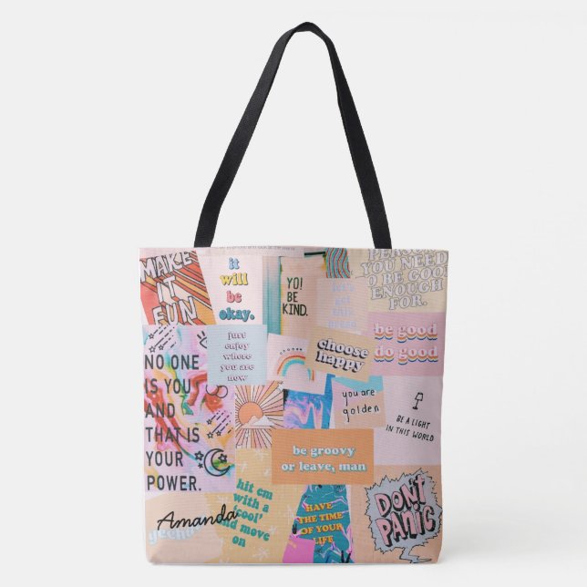 Bolso De Tela Estilo de mosaico Tote Bag (Anverso)
