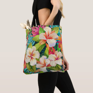 Bolso De Tela Estilo de pintura al óleo floral tropical
