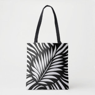 Bolso De Tela Estilo de rayas de cebra de hoja