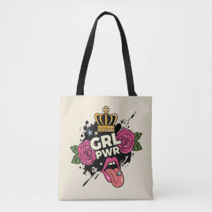 Bolso De Tela Estilo de tatuaje de alimentación del Chica