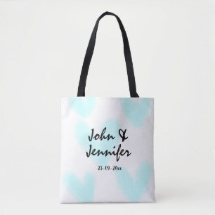 Bolso De Tela estilo de texto minimalista simple blanco boda cor