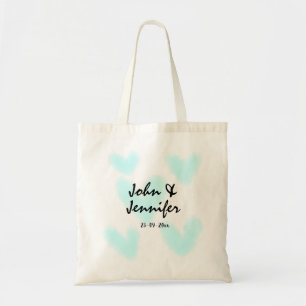 Bolso De Tela estilo de texto minimalista simple blanco boda cor