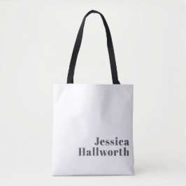 Bolso De Tela Estilo de texto retro moderno editable | Gris