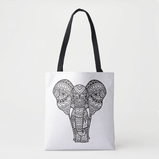 Bolso De Tela Estilo decorativo 2 del elefante (Anverso)