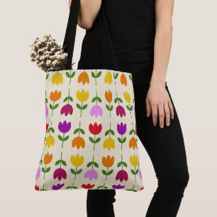 Bolso De Tela Estilo escandinavo colorido en el patrón de flor d