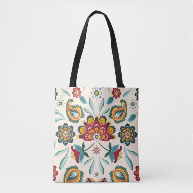 Bolso De Tela Estilo floral del indonesio de Boho del batik (Anverso)