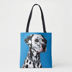 Bolso De Tela 🌸 Estilo Hogar Dalmatian Pop Art Azul Chic Audaz