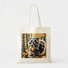 Bolso De Tela Estilo kawaii lindo Raccoon ambiente otoño
