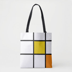 Bolso De Tela Estilo Mondrian Amarillo y Naranja