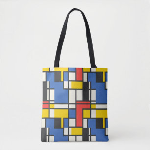 Bolso De Tela Estilo Mondriano Colorido Resumen Geométrico
