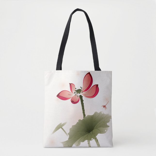Bolso De Tela Estilo oriental Lotus (Anverso)