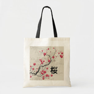 Bolso De Tela Estilo oriental Sakura Cherry Blossom Art