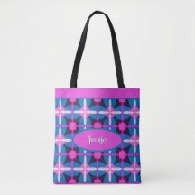 Estilo retro de los 60 en rosa, púrpura y azul