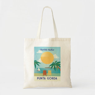 Bolso De Tela Estilo retro del puerto de Punta Gorda Florida Cha