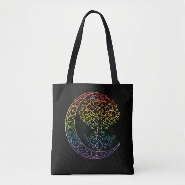 Bolso De Tela Estilo tatuaje Mandala árbol de la vida (Anverso)
